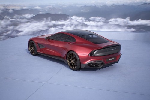 Rear Cross Side View of Aston Martin Vanquish