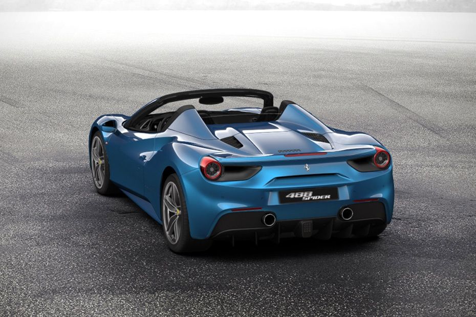 Rear Cross Side View of Ferrari 488 Spider