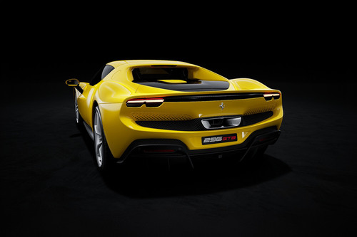 Rear Cross Side View of Ferrari 296 GTB