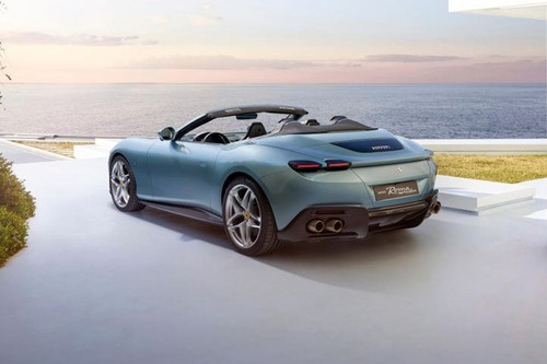 Rear Cross Side View of Ferrari Roma Spider