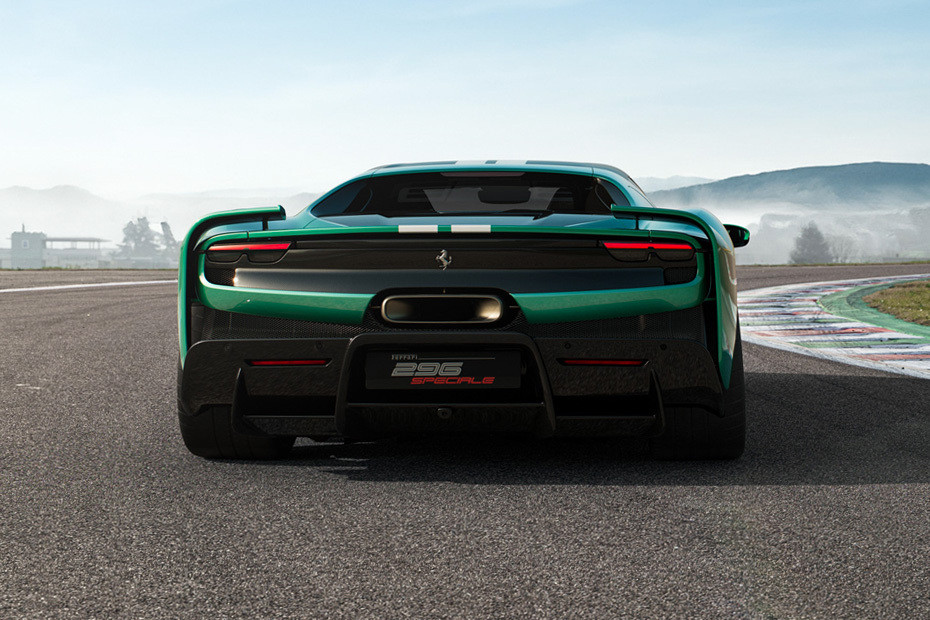Full Rear View of Ferrari 296 Speciale