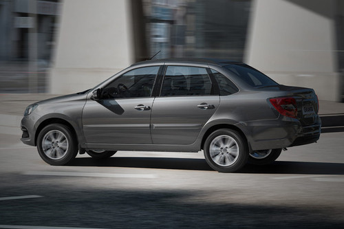 Rear Cross View of Lada Granta Sedan