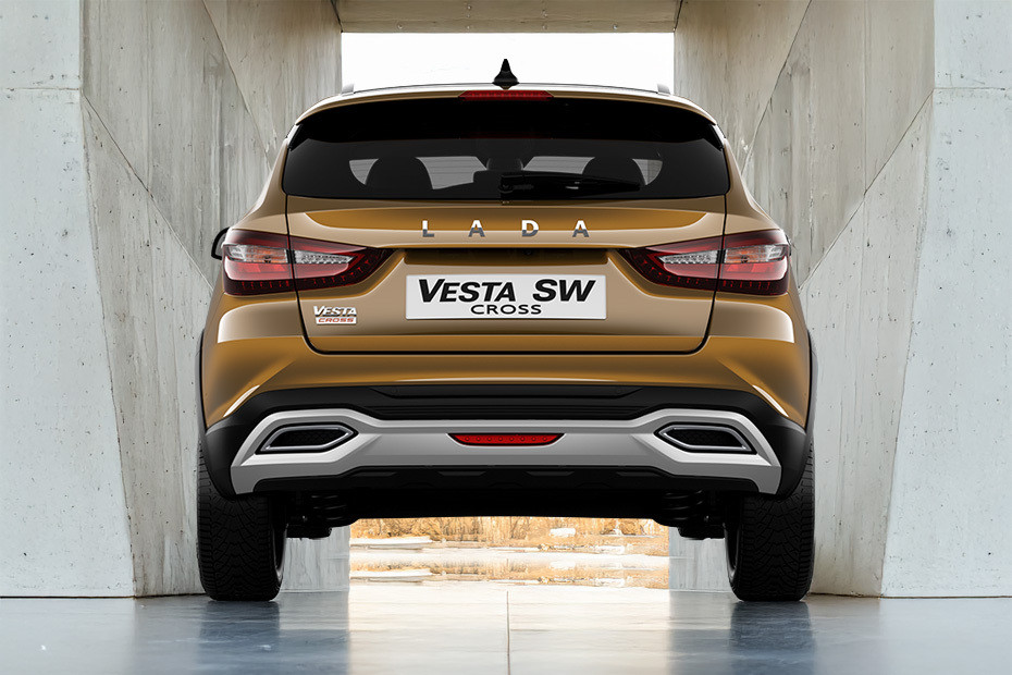Full Rear View of Lada Vesta SW Cross