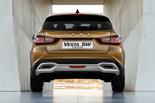 Full Rear View of Lada Vesta SW Cross