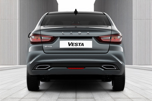 Full Rear View of Lada Vesta Sedan