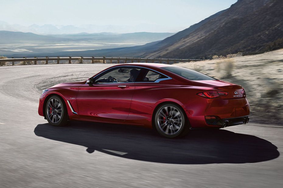 Rear Cross Side View of Infiniti Q60 (2022-2023)