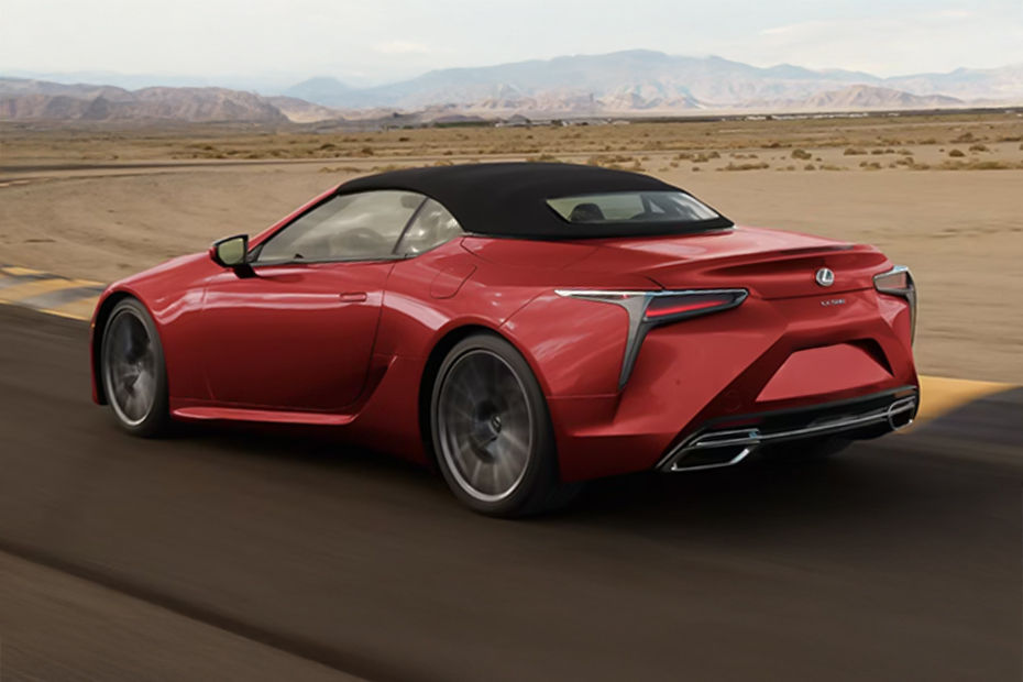 Rear Cross Side View of Lexus LC 500 Convertible