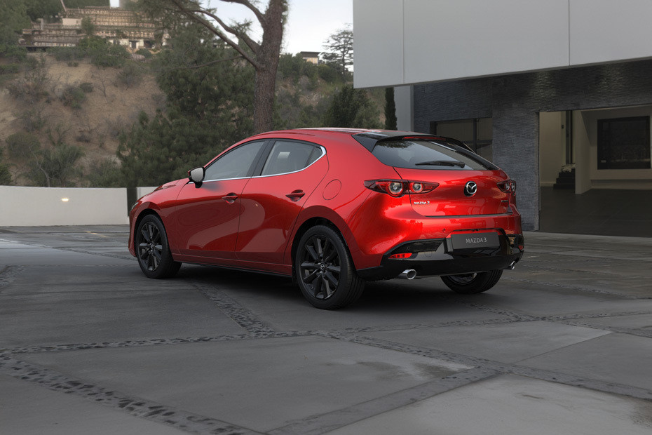 Rear Cross Side View of Mazda 3 Hatchback