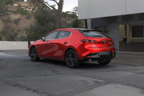 Rear Cross Side View of Mazda 3 Hatchback