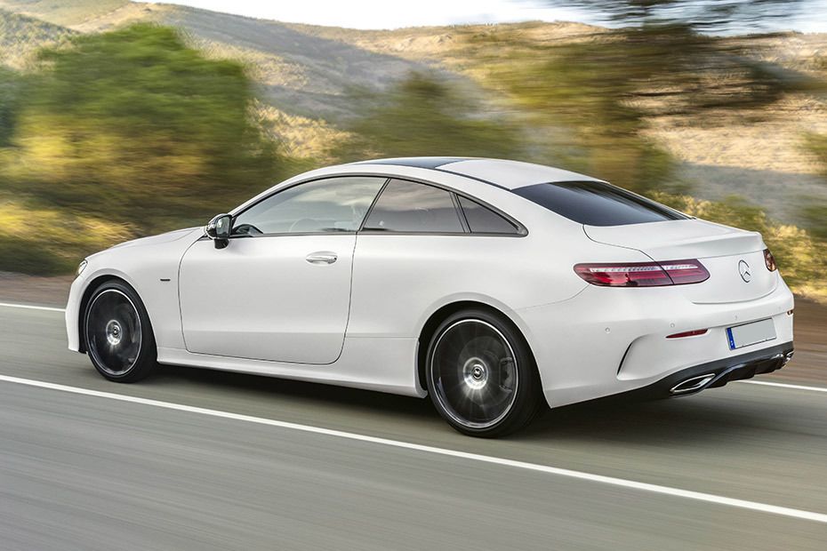 Rear Cross Side View of Mercedes-Benz E-Class Coupe