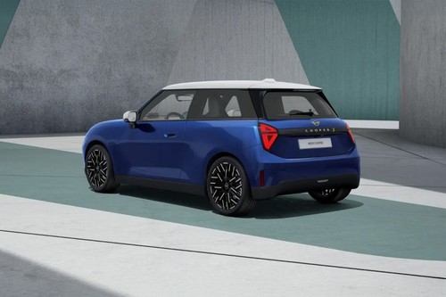 Rear Cross Side View of Mini Cooper Electric