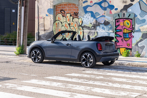 Rear Cross Side View of Mini Convertible