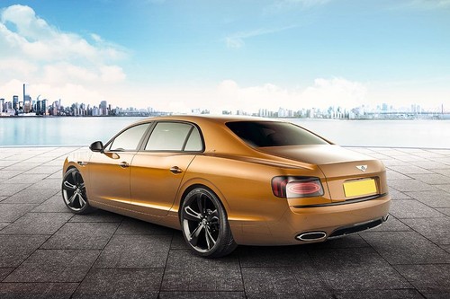 Rear Cross Side View of Bentley Flying Spur