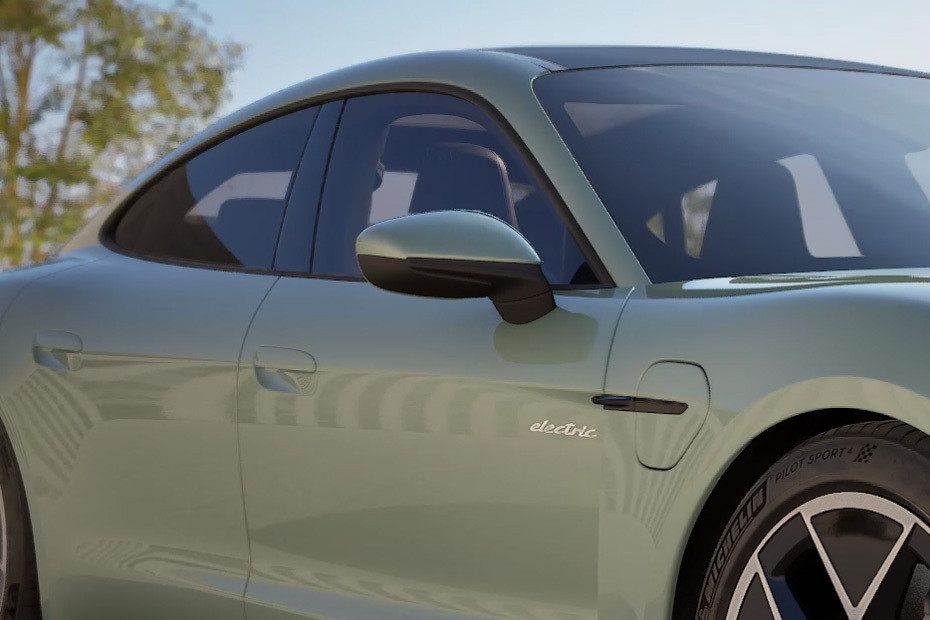 Porsche Taycan Drivers Side Mirror Front Angle