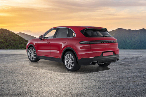 Rear Cross Side View of Porsche Cayenne