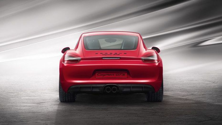 Full Rear View of Porsche Cayman GTS
