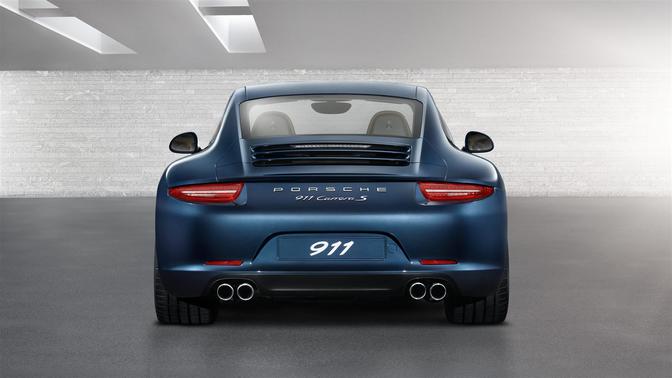 Full Rear View of Porsche 911 Carrera S