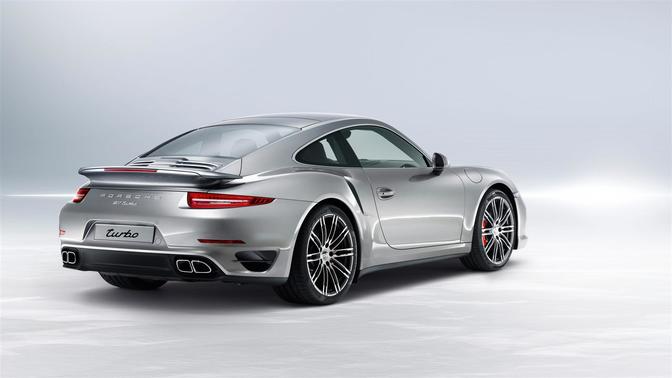 911 Turbo Rear angle view
