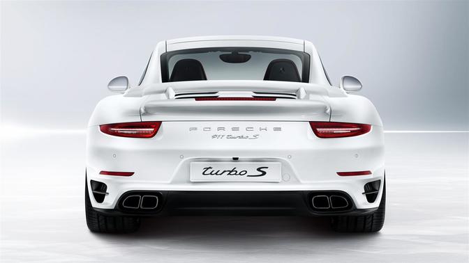 Full Rear View of Porsche 911 Turbo S