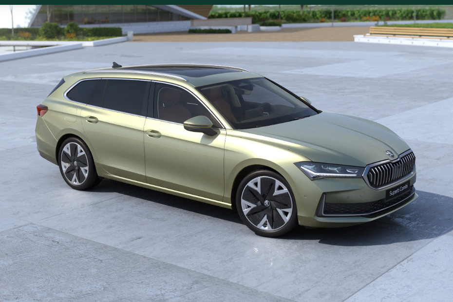 Skoda Superb Wagon Front Cross Side View