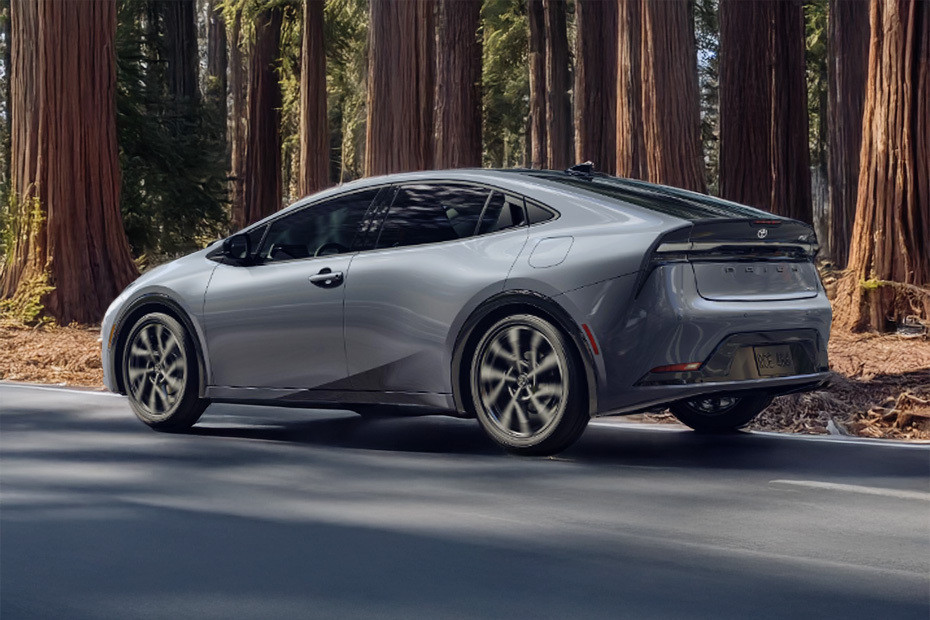 Rear Cross Side View of Toyota Prius