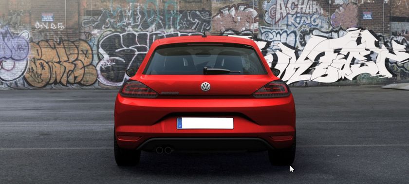 Full Rear View of Volkswagen Scirocco