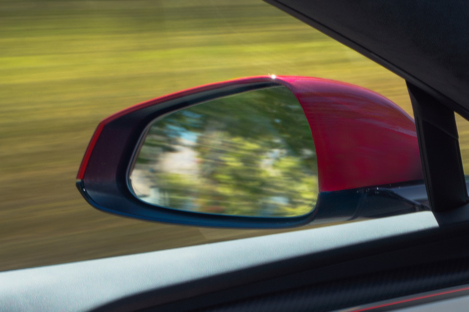 Tesla Model S Drivers Side Mirror Rear Angle