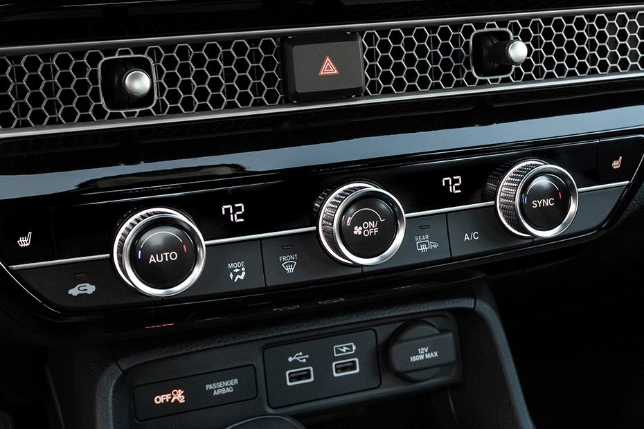 Front AC Controls of Honda Civic (2022-2023)