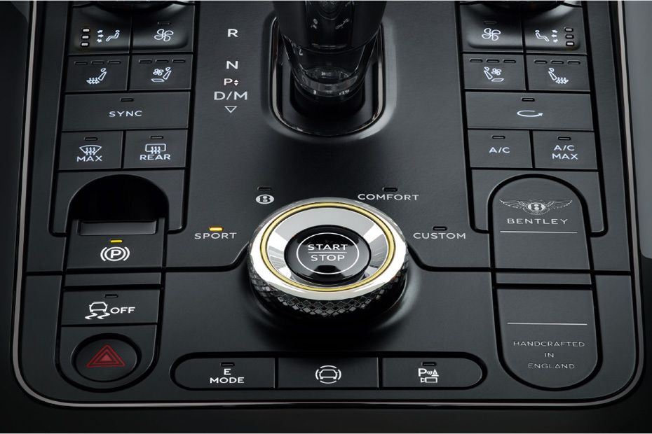 Center Controls of Bentley Continental GT