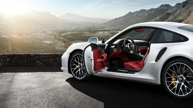 Porsche 911 Turbo S Inside Of Drivers Side Open Door