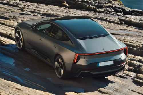 Rear Cross Side View of Polestar 5