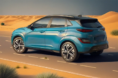Rear Cross Side View of Hyundai Kona Electric