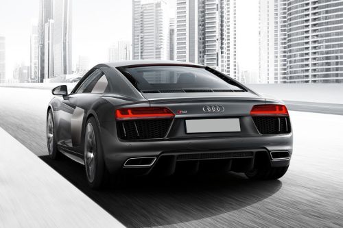 Rear Cross Side View of Audi R8 Coupe