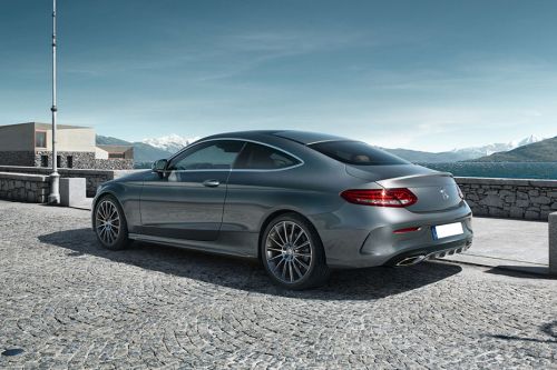 Rear Cross Side View of Mercedes-Benz C-Class Coupe