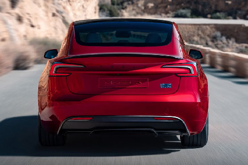 Full Rear View of Tesla Model 3	